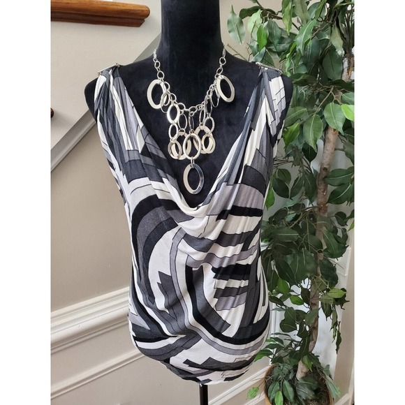 Michael Kors Women's Multicolor Rayon V-Neck Sleeveless Casual Top Blouse Small - Picture 5 of 12